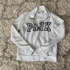 Grey VS PINK Quarter Zip Sweatshirt
